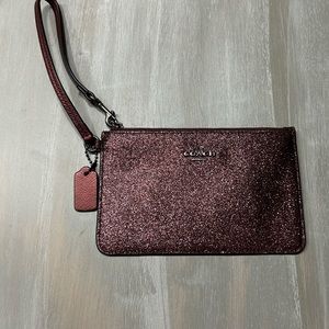 Coach sparkly purple wristlet